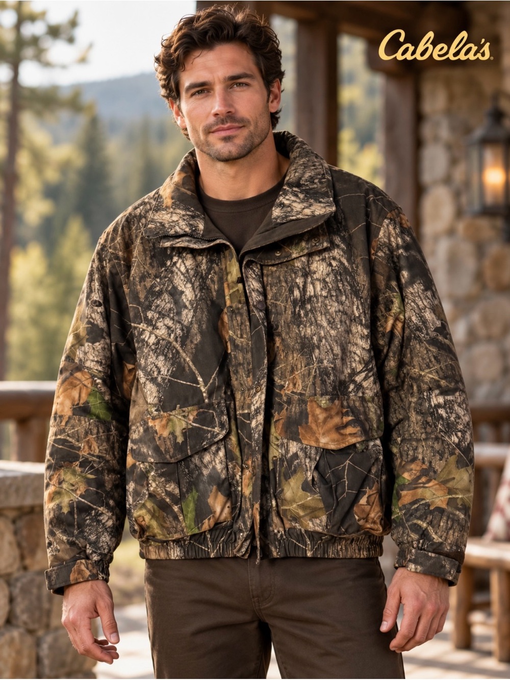 Cabela's Men's Realtree Camo Puffer Jacket - Brown/Green/Black Size XL